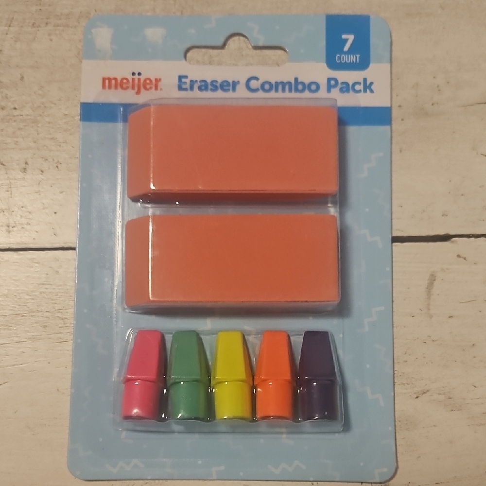 Colorful Eraser Set (5 Sets) with Pencil Toppers